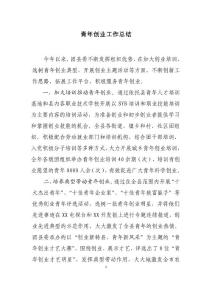 青年創(chuàng)業(yè)工作總結(jié)