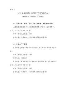 附件3：2013年度勘察設計注冊工程師資格考試現場審核（咨詢）點及地址