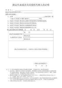 指定代表或者共同委托代理人的證明