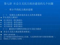 第八讲  社会主义民主政治