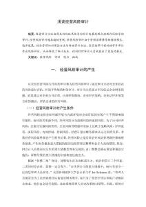 淺談經營風險審計