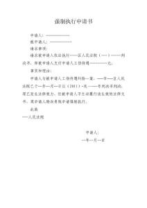 强制执行申请书