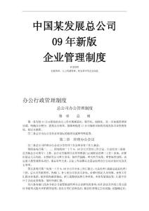中國某公司09年《企業管理制度大全）