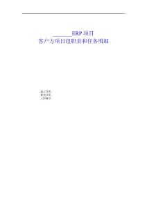 ERP项目客户方项目组职责和任务明细