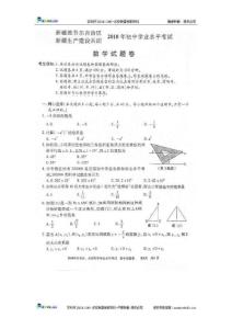 2010年新疆维吾尔自治区、建设兵团中考数学试题及答案（扫描版）