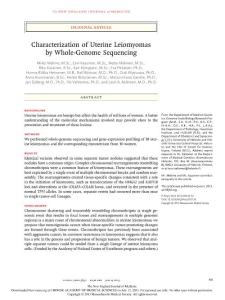 2013.7.25NEJM：全基因組測序揭示復雜染色體重排或為子宮平滑肌瘤的致病遺傳因素