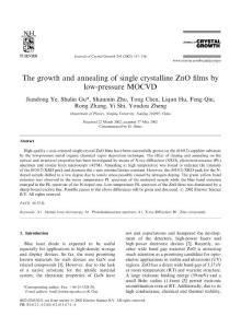 The growth and annealing of single crystalline ZnO films by low pressure MOCVD_略d
