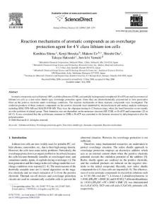 Reaction mechanisms of aromatic compounds as an overcharge protection agent for 4 V class lithium-ion cells