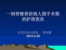 一例胸腰椎骨折病例护理个案查房