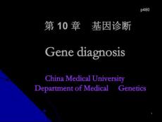 第 10  章    基因诊断       Gene diagnosis            中国医科大学          医学遗传学教研室                李福才