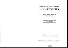 染料化学基本过程 Fundamental processes of dye chemistry - Fierz-David & Balngey