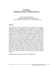 translation-ideology and power in political discourse