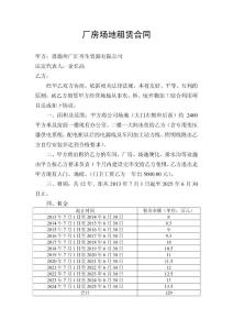廠房場地租賃合同