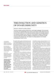 THE EVOLUTION AND GENETICS OF INNATE IMMUNITY
