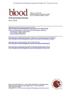 TLRs and innate immunity