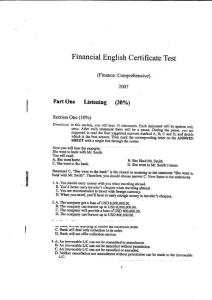 2007年金融外语FECT初级考题及答案