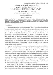 2013CHIRAL PHOTONIC STRUCTURES