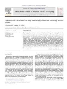 Finite element validation of the deep hole drilling method for measuring residual stresses