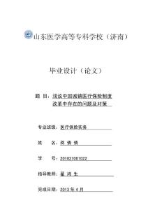 浅议中国城镇医疗保险制度改革存在的问题及对策