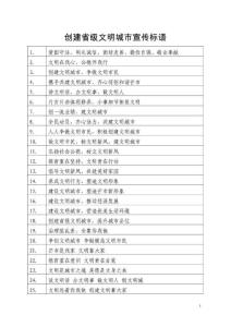 創(chuàng)建省級(jí)文明城市宣傳標(biāo)標(biāo)語(宣傳組)