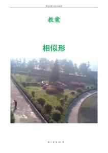 湘教版数学九年级上册相似形教案