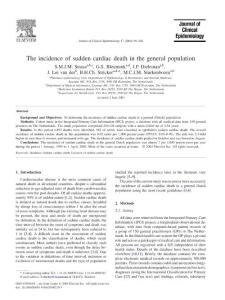The incidence of sudden cardiac death in the general population