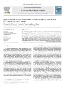 Formation mechanism of fibrous cobalt oxalate precipitated from alkaline Co2+-NH3-C2O42--H2O system