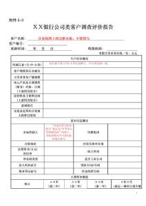 银行公司类客户调查评价报告