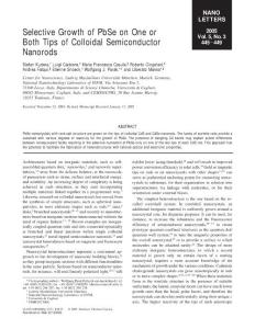Selective Growth of PbSe on tips of nanorods