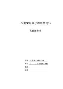 電大工商管理本科 迪寶樂電子有限公司 社會實踐報告（人力資源模塊的實習體會）