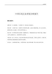中国石化行业季度分析报告 [冶金行业 企划方案 分析报告]