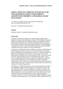 Simulation of Complex 3D Non-planar Crack Propagation Using Robust Adaptive E-meshing and Radial Basis Functions (2013-Z)