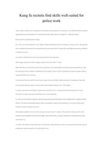 Kung fu recruits find skills well-suited for police work