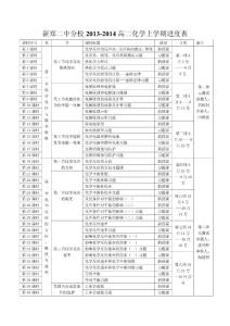 高二化学进度表