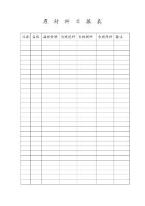 原  材  料  日  報  表