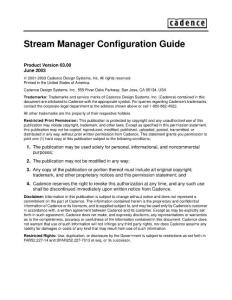 Cadence IC官方手册：Stream Manager Configuration Guide