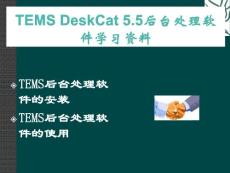 TEMS DeskCat 5.5后臺(tái)處理軟件培訓(xùn)資料