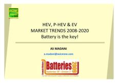 HEV,PHEV&EV MARKET TRENDS 2008-2020 Battery is the key!
