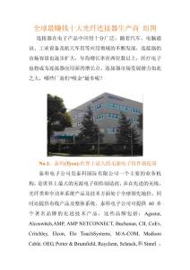 全球最赚钱十大光纤连接器生产商 组图