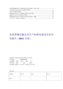 【精品】道路运输企业安全生产标准化自评报告