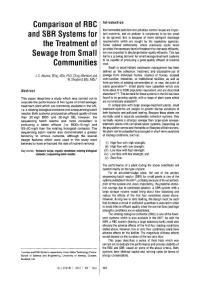 Comparison of RBC and SBR Systems for the Treatment of Sewage from Small Communities