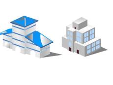 幾十個建筑矢量圖-可修改