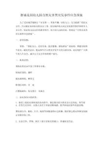 新城花園幼兒園自然災(zāi)害類突發(fā)事件應(yīng)急預(yù)案