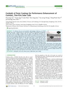 Cocktails of Paste Coatings for Performance Enhancement of CuInGaS2 Thin-Film Solar Cells
