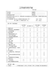 工作表現(xiàn)考評表