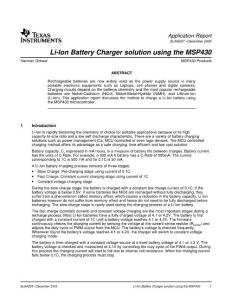 MSP430鋰電池充電器解決方案