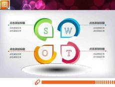 5张精美立体的SWOT并列关系PPT图表素材