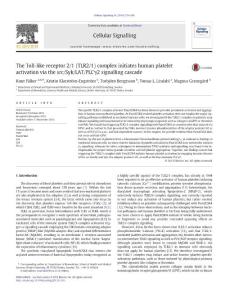 The Toll-like receptor 2&1 complex initiates human platelet activation via the src&Syk&LAT&PLCγ2 signalling cascade