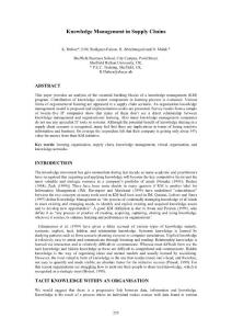 abstract knowledge management in supply chains