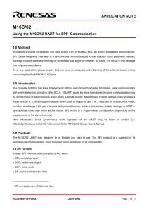 using the m16c62 uart for spi communication